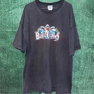 Lakewood Blue Claws Vintage Y2K Jerzees Black Shirt XXXL MiLB New Jersey Shore